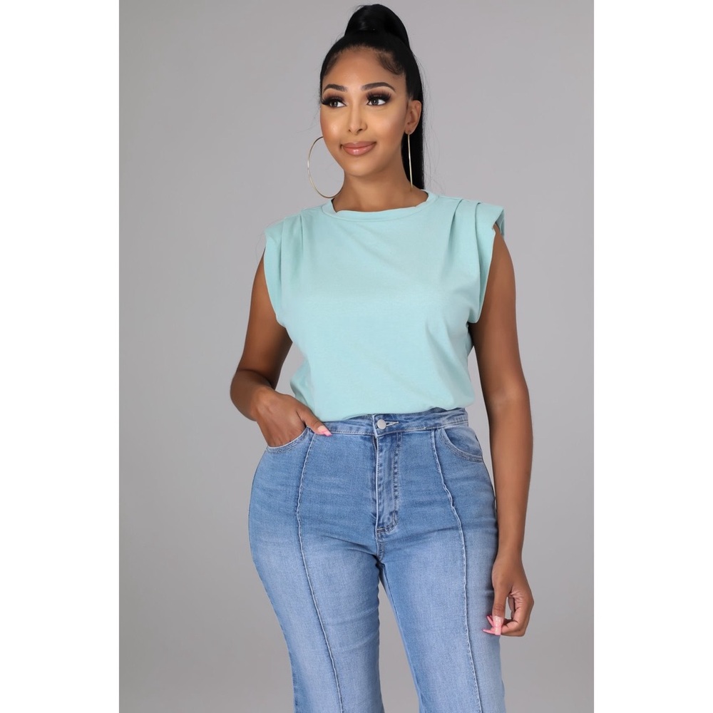 Mint Sleeveless Muscle Tee